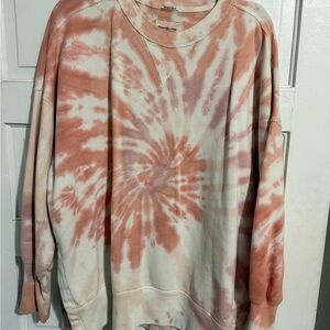 Abercrombie & Fitch Pink and White Tie-Dye Shirt